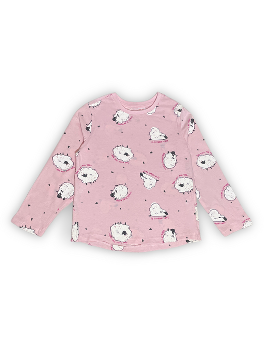 Pink Long Sleeve Sheep T-Shirt