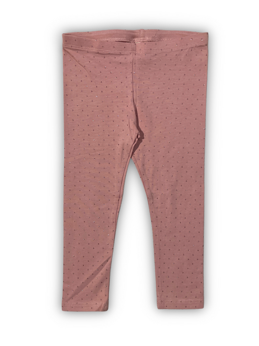 Pink Leggings with Glitter Dots