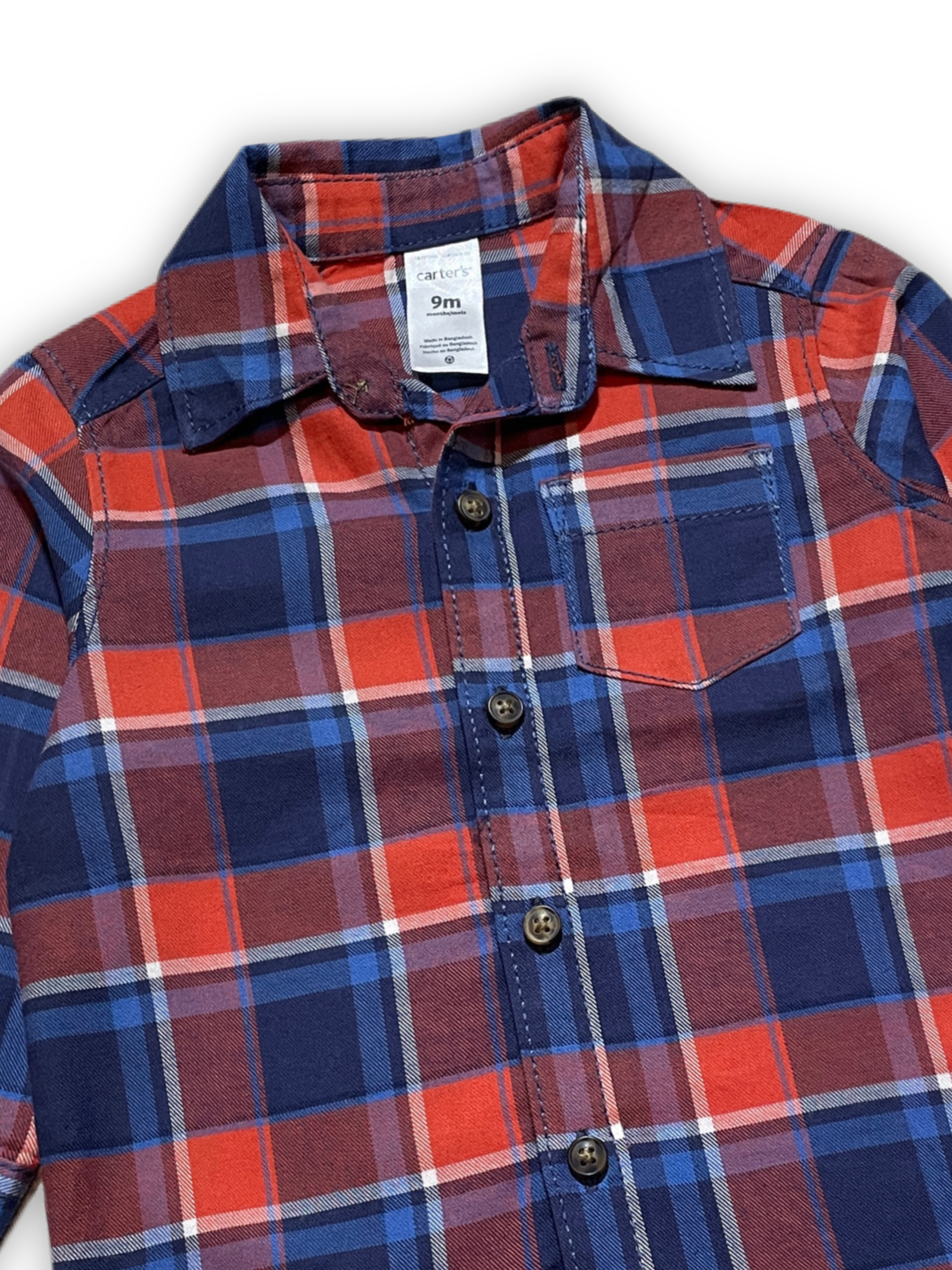 Red & Blue Plaid Long Sleeve Casual Shirt