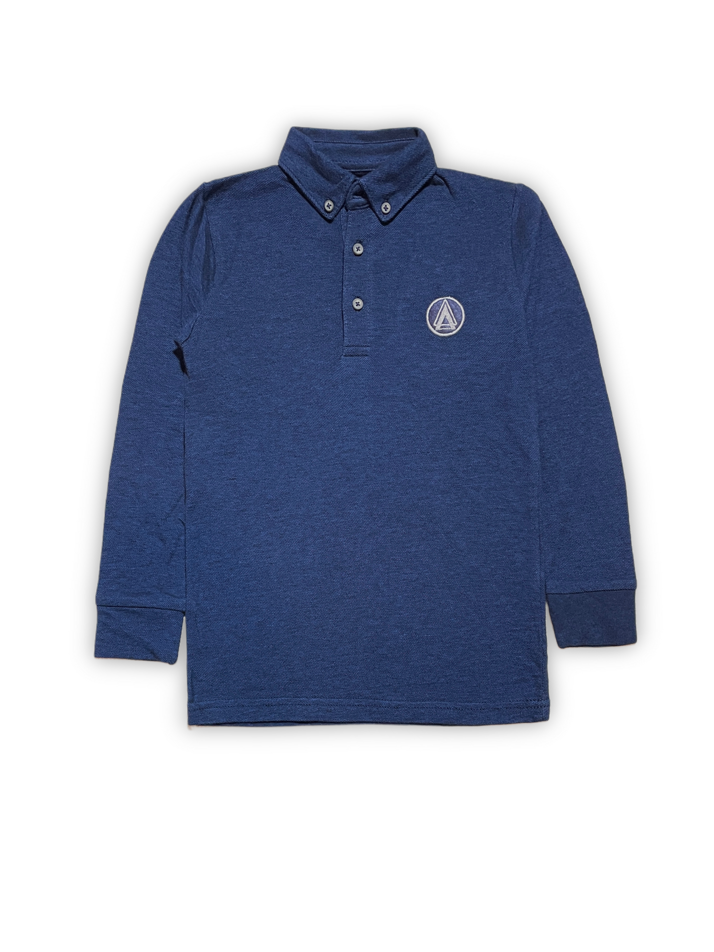 Blue Long Sleeve Polo Shirt with Logo