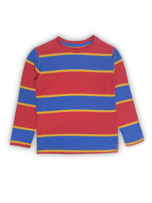 Red and Blue Striped Long Sleeve T-Shirt