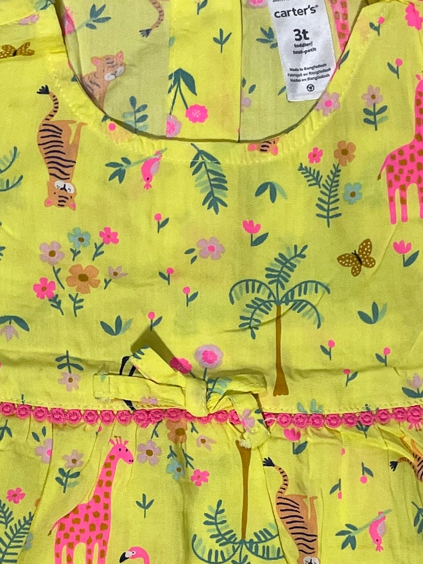 Yellow Jungle Print Frock