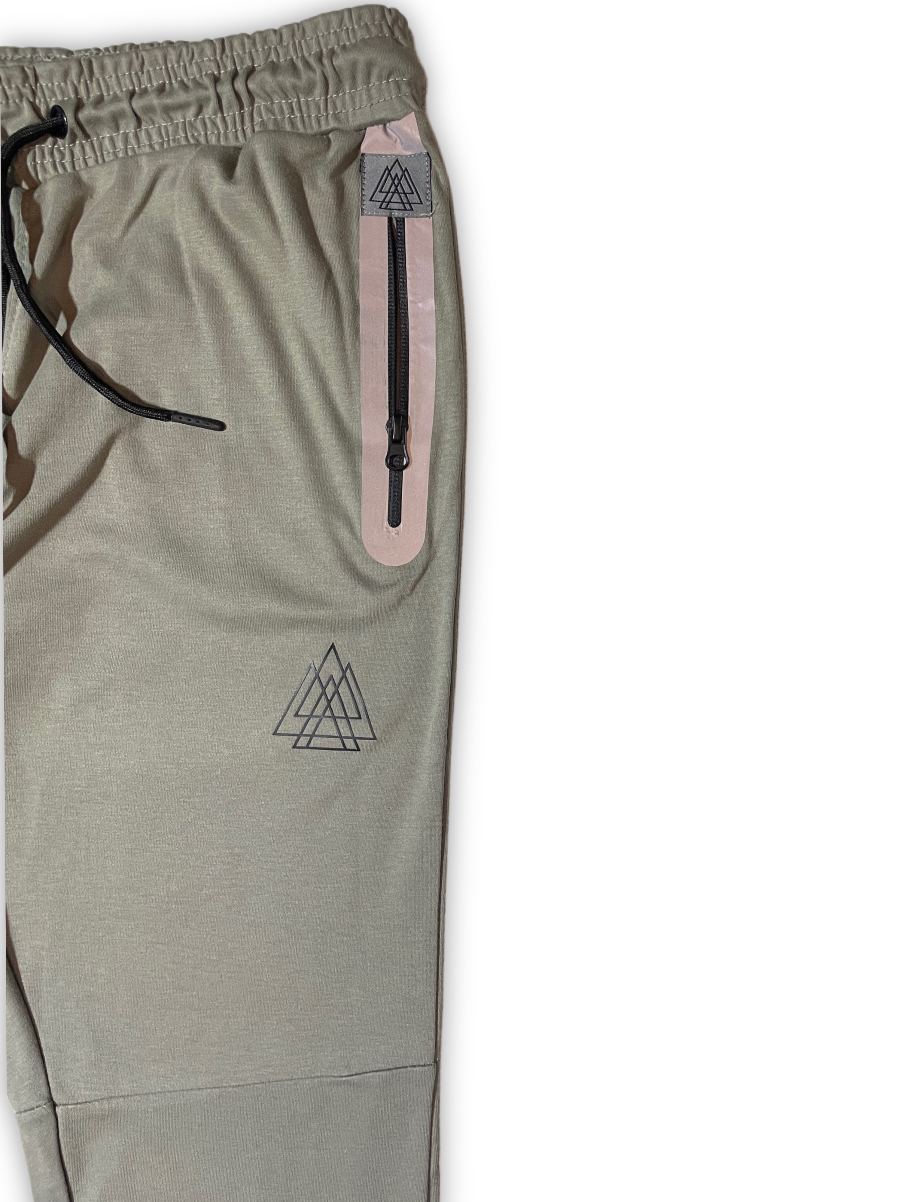 Reflective Grey trouser with Zipper Pockets and Triangle Logo