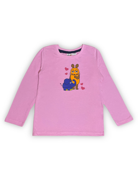 The Mouse and the Elephant Pink Long Sleeve T-Shirt