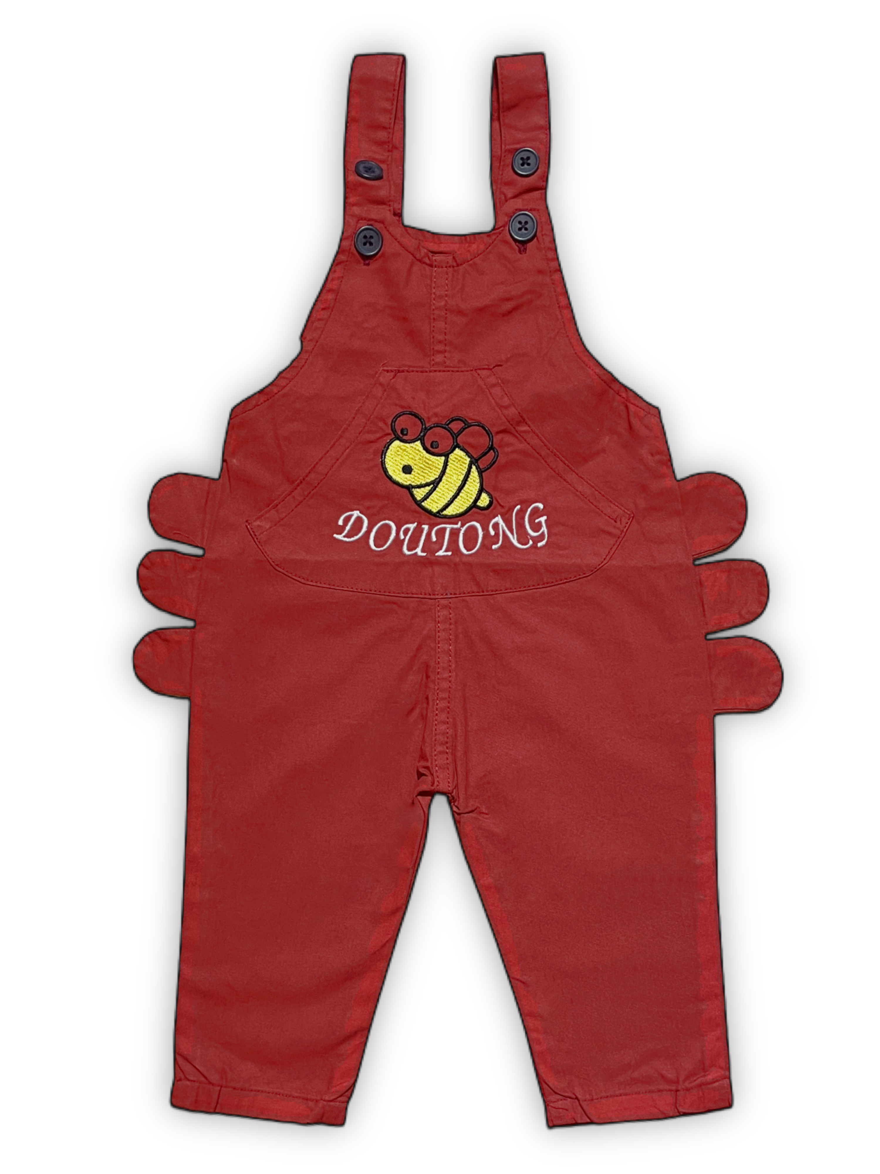 Red Baby Romper with a Bee Embroidery