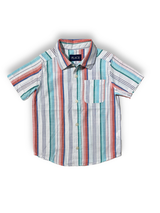 Boys’ Striped Short Sleeve Button-Down Shirt