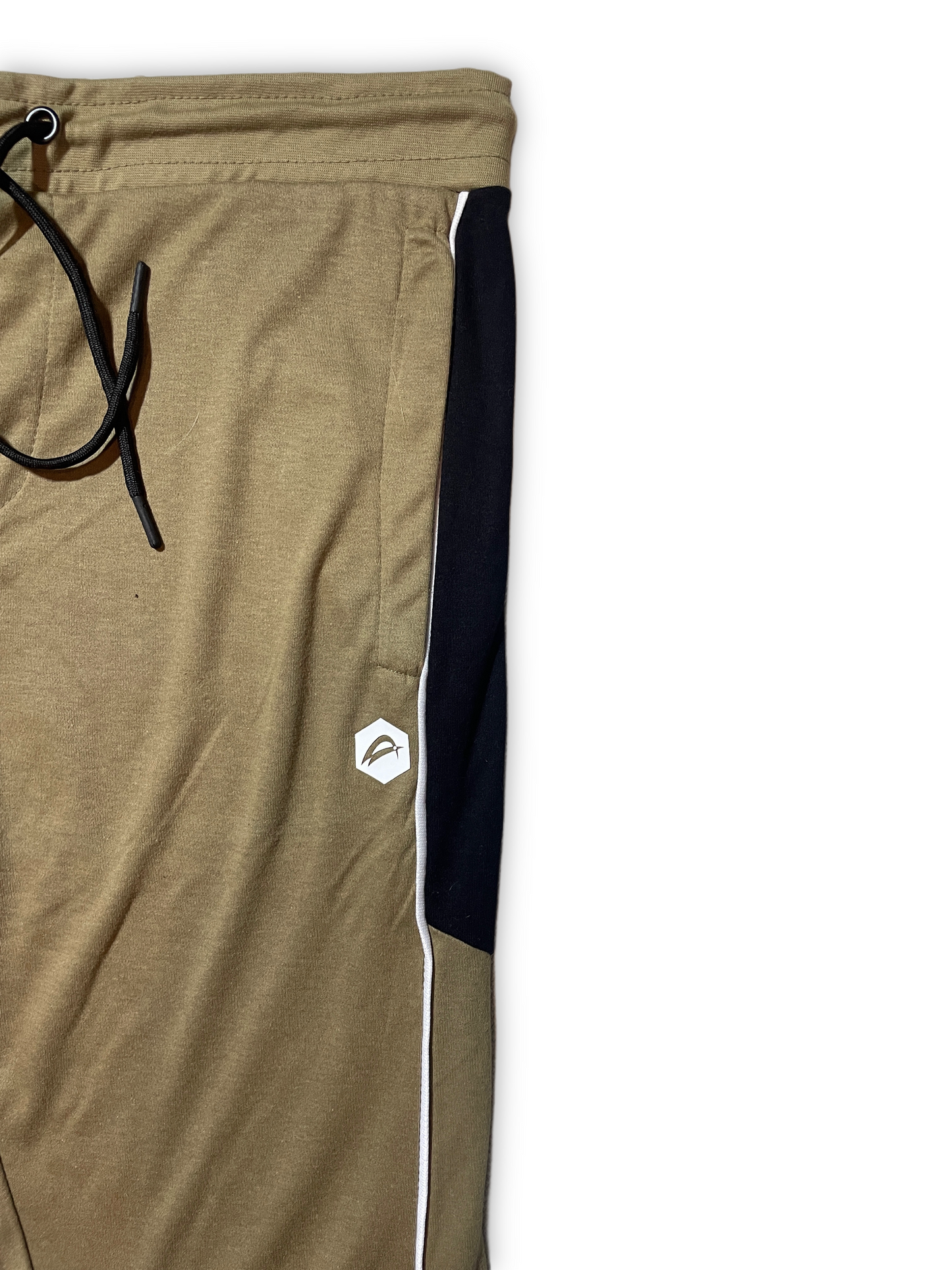 Olive Green Athletic Joggers with Side Stripes