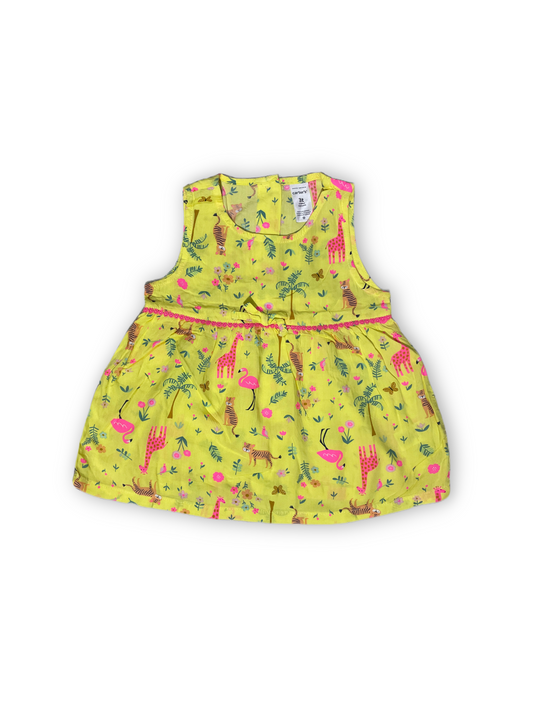 Yellow Jungle Print Frock