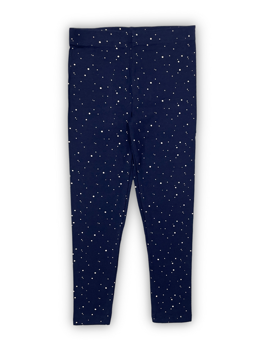 Navy Blue Leggings with White Dots.