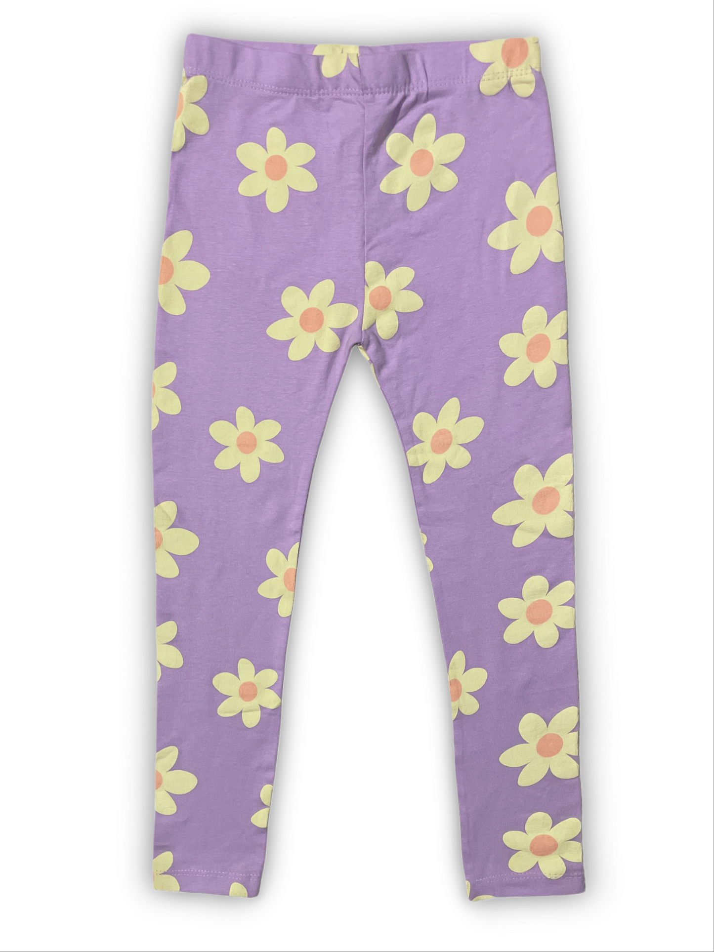 Purple Leggings with "Day" Flower Design