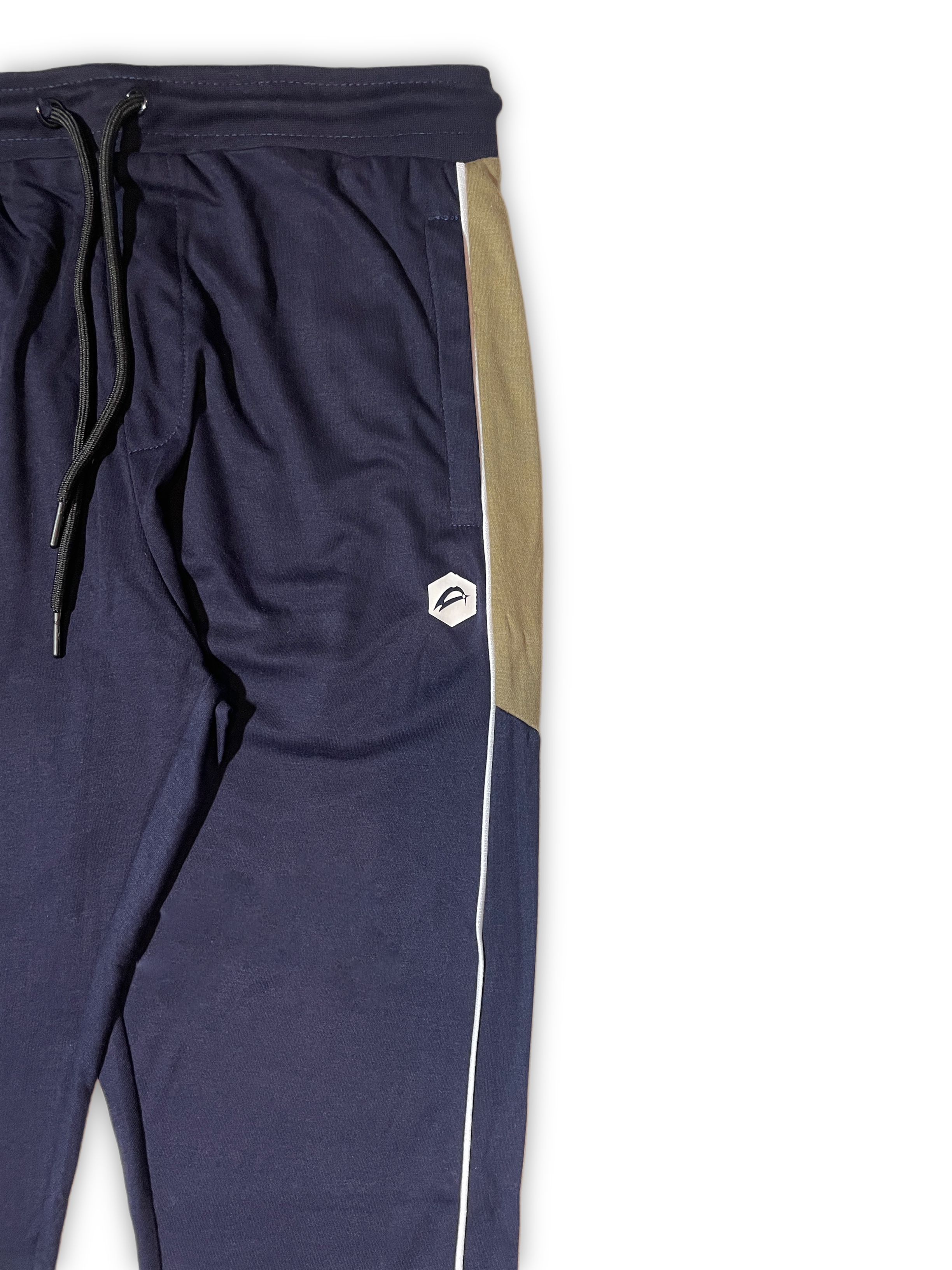 Navy Blue Trouser with White Stripes and Tan Panels